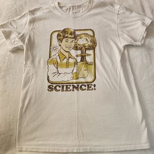 Threadless Off White Tshirt With Science Nuclear Bomb Graphic Size Medium